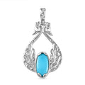 Sleeping Beauty Türkis Anhänger 925 Silber rhodiniert ca. 3,41 ct.