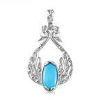 Sleeping Beauty Türkis Anhänger 925 Silber rhodiniert ca. 3,41 ct.