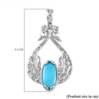 Sleeping Beauty Türkis Anhänger 925 Silber rhodiniert ca. 3,41 ct.
