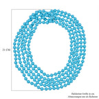 Sleeping Beauty Türkis farbe Muschelkernperle Kette in Blau, 255 cm