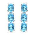 Zertifiziert und geprüft AAA Santamaria Aquamarin Ohrringe in 585 Weißgold - 2,40 ct.