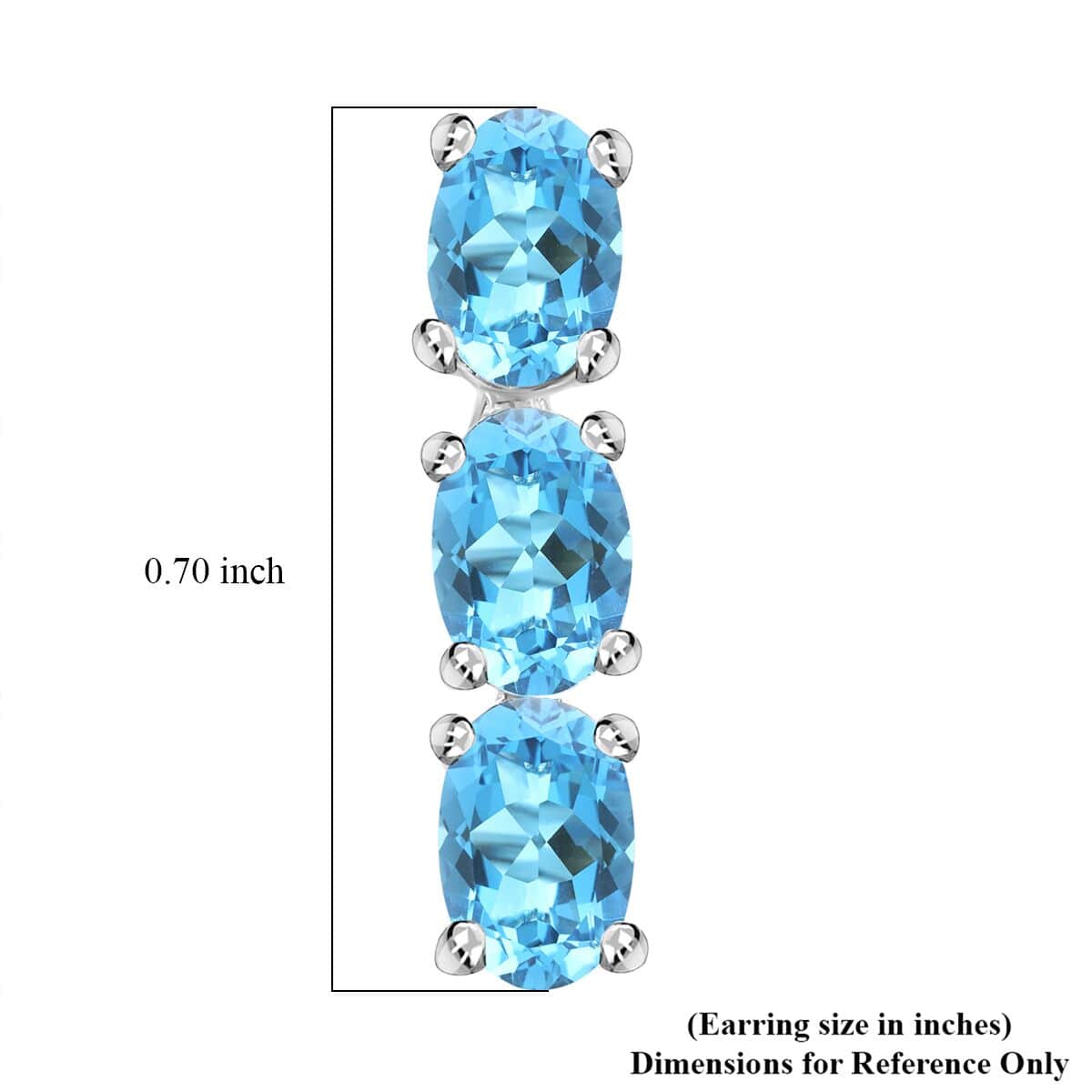 LUXORO zertifizierte und geprüfte AAA Santamaria Aquamarin Trilogie Ohrringe in 585 Weißgold - 2,40 ct.