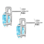 LUXORO zertifizierte und geprüfte AAA Santamaria Aquamarin und Diamant Ohrringe in 585 Weißgold - 1 ct.