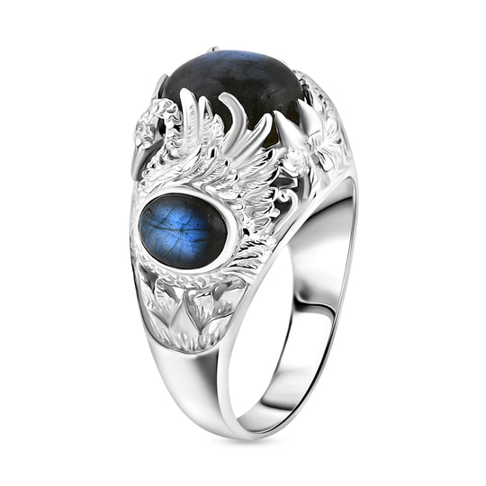 Labradorit Ring 925 Silber (Größe 18.00) ca. 8.84 ct