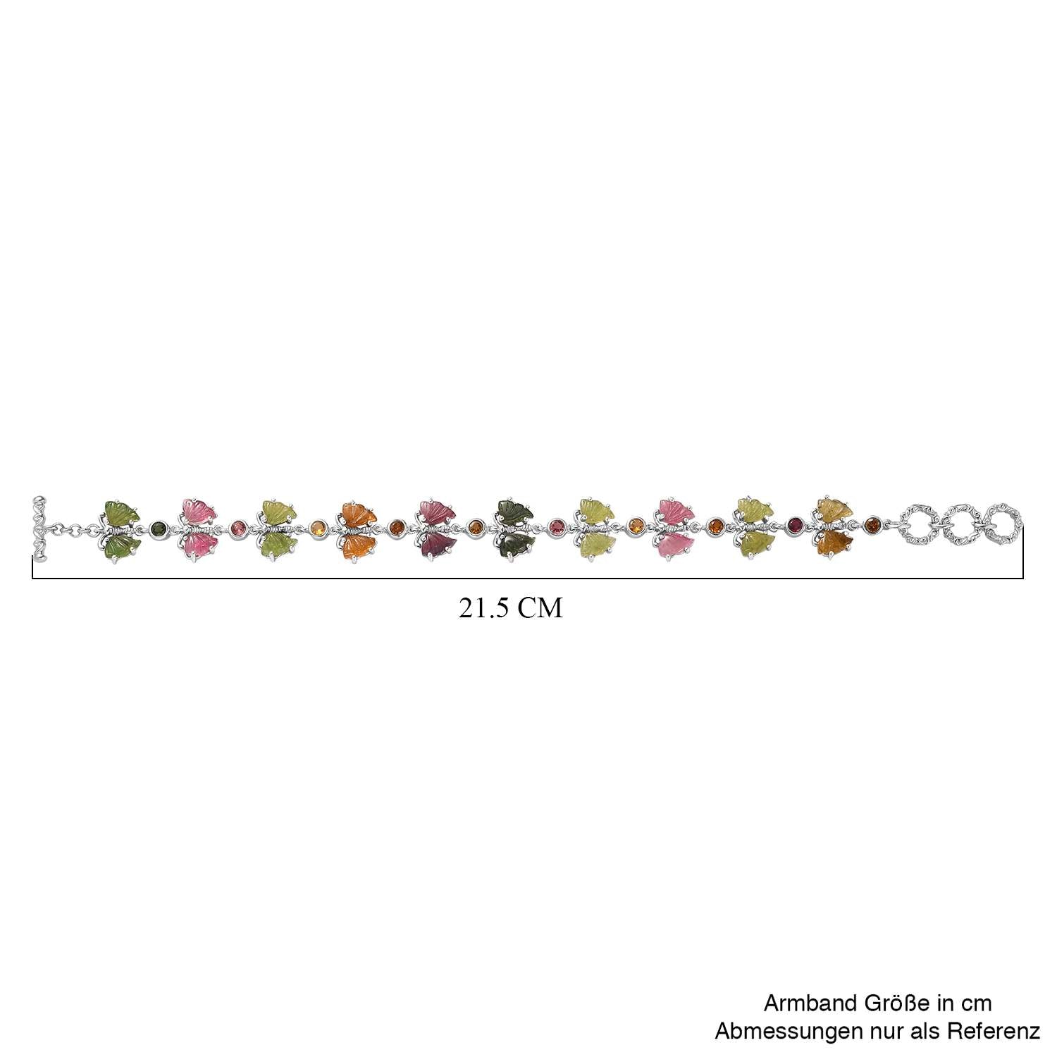 Mehrfarbig-Turmalin Armband ca. 19 cm 925 Silber rhodiniert ca. 16,41 ct.