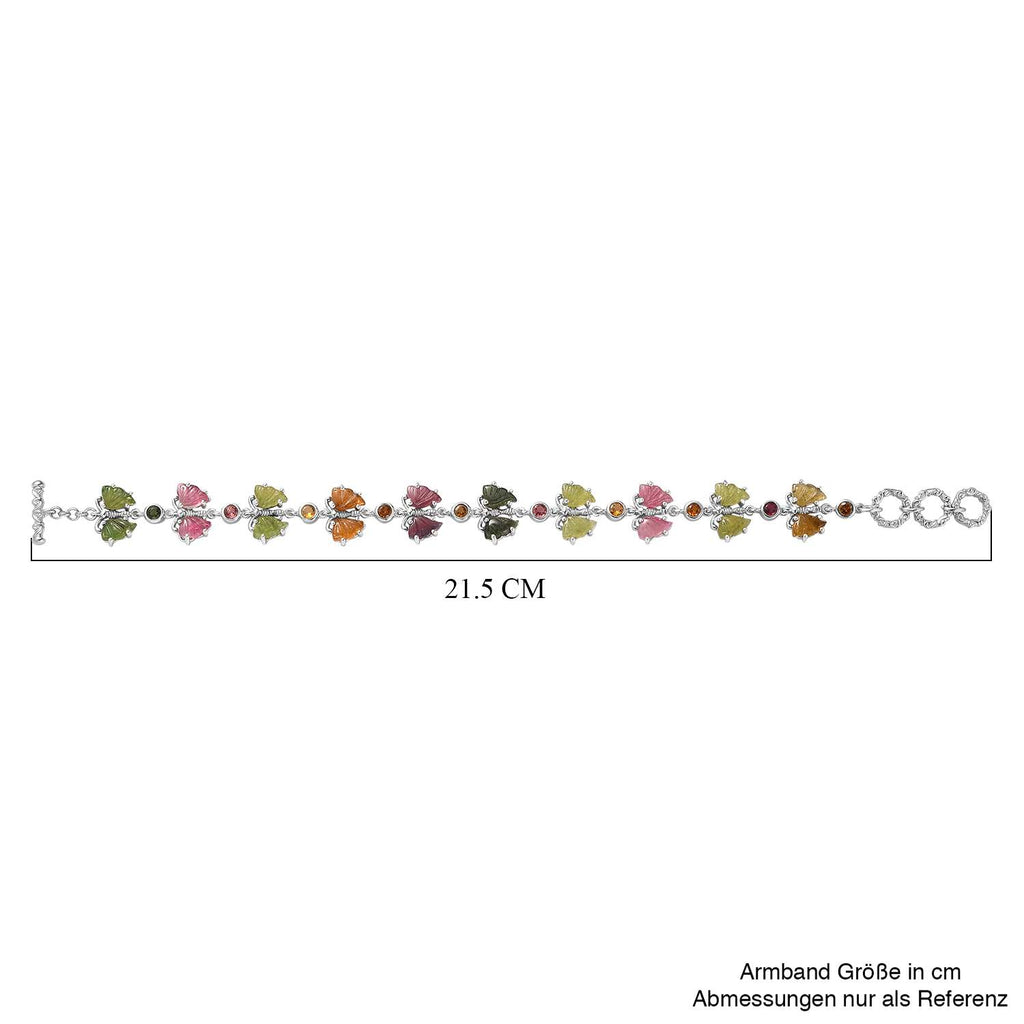 Mehrfarbig-Turmalin Armband ca. 19 cm 925 Silber rhodiniert ca. 16,41 ct.