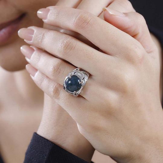 Moosachat Ring Messing ca. 6,82 ct