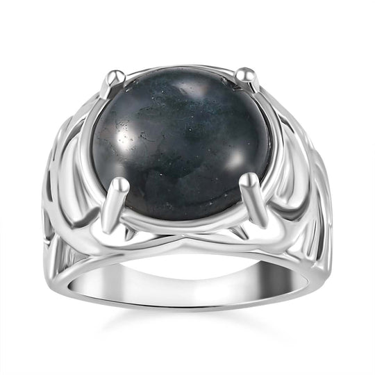Moosachat Ring Messing ca. 6,82 ct