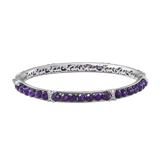 Mehrfarbiger Edelstein Armreif, ca. 19 cm, Silberfarben, ca. 20.69 ct