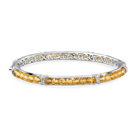 Mehrfarbiger Edelstein Armreif, ca. 19 cm, Silberfarben, ca. 20.69 ct