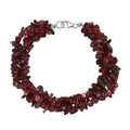 Roter Granat Armband ca. 19 cm 925 Silber rhodiniert ca. 160.00 ct