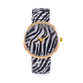 STRADA - Japanisches Uhrwerk, Flexible Uhr, Zebra Muster