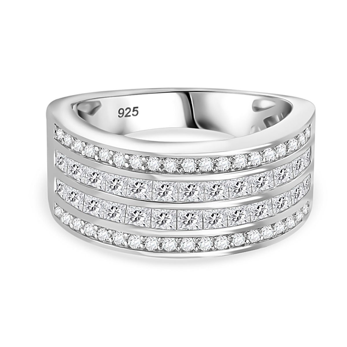 Moissanit Ring 925 Silber 750 Gelbgold Vermeil (Größe 18.00) ca. 1,60 ct