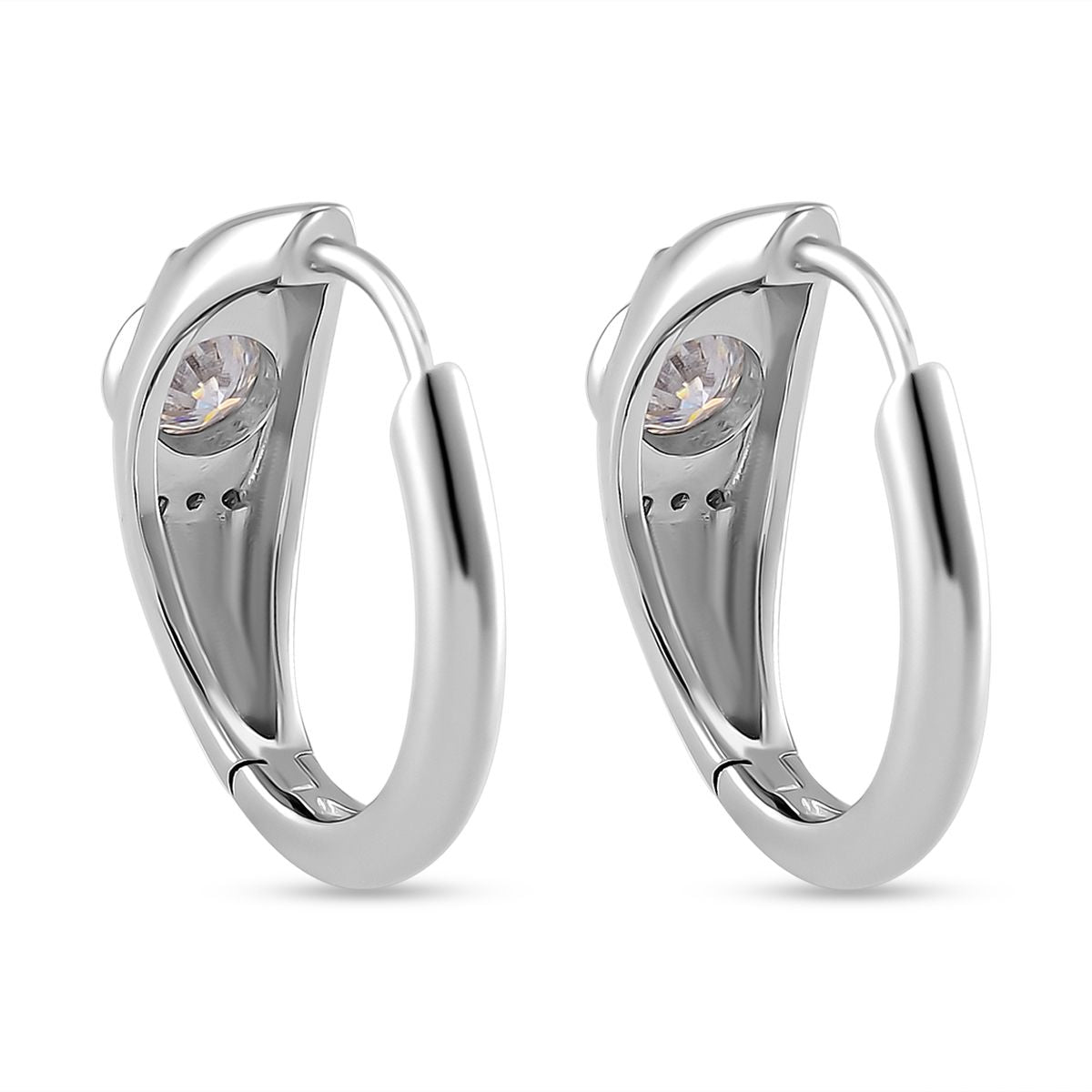 Moissanit Ohrringe 925 Silber rhodiniert ca. 0,77 ct.