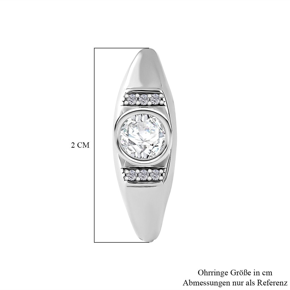 Moissanit Ohrringe 925 Silber rhodiniert ca. 0,77 ct.