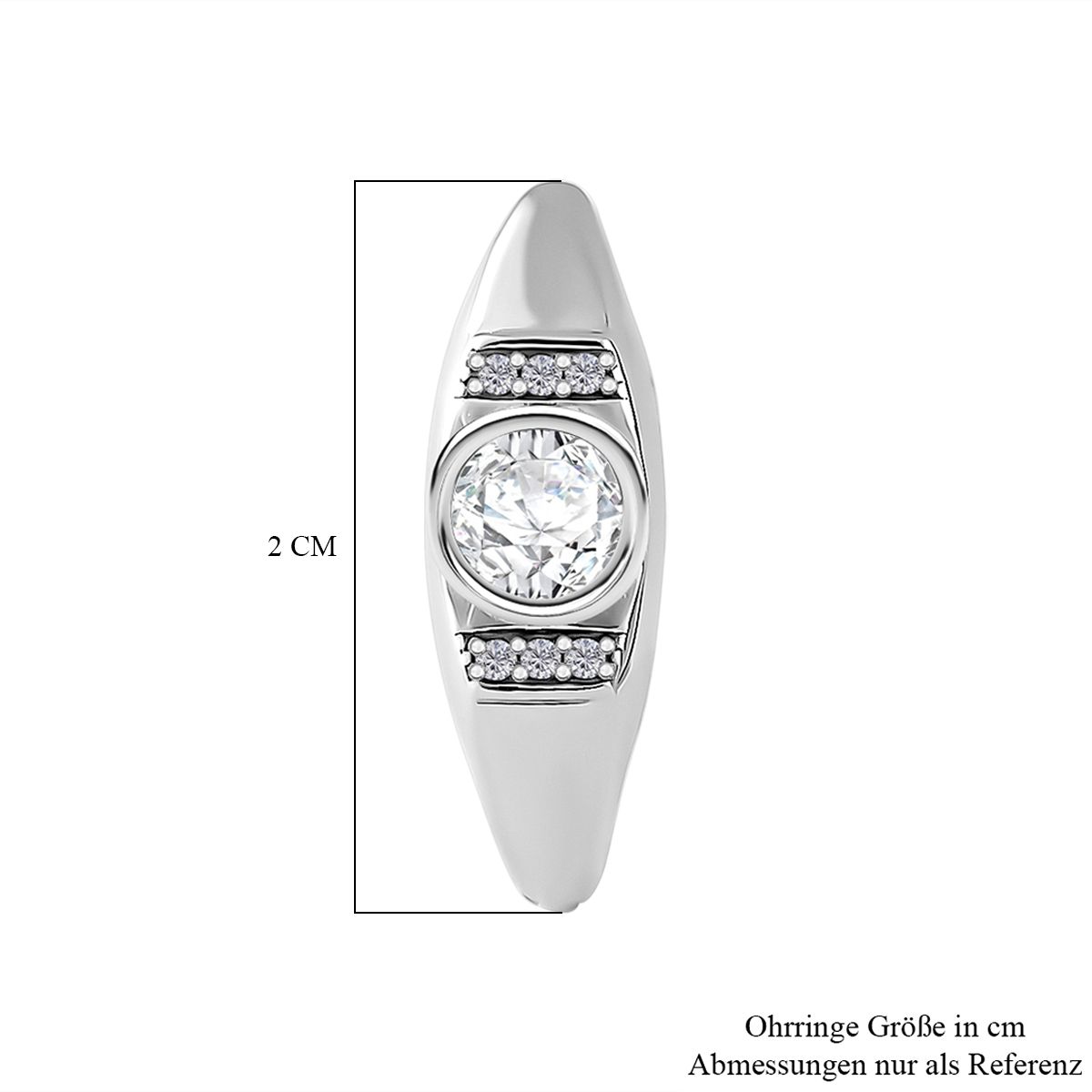 Moissanit Ohrringe 925 Silber rhodiniert ca. 0,77 ct.