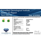LUXORO zertifizierte und geprüfte AAA Tsavorite Granat und I2 Diamant Ohrringe in 585 Gold - 1,29 ct.