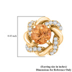 AAA Kaiserlicher Topas, Weißer Diamant AGI zertifiziert Ohrringe 417 Gold ca. 1.37 ct
