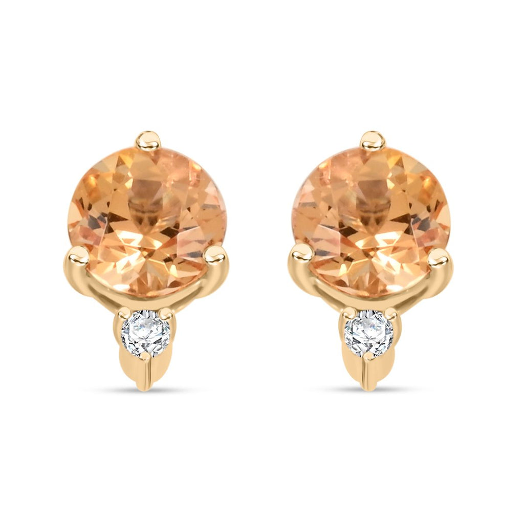 AAA Kaiserlicher Topas, Weißer Diamant AGI zertifiziert Ohrringe 417 Gold ca. 1.20 ct