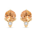 AAA Kaiserlicher Topas, Weißer Diamant AGI zertifiziert Ohrringe 417 Gold ca. 1.20 ct