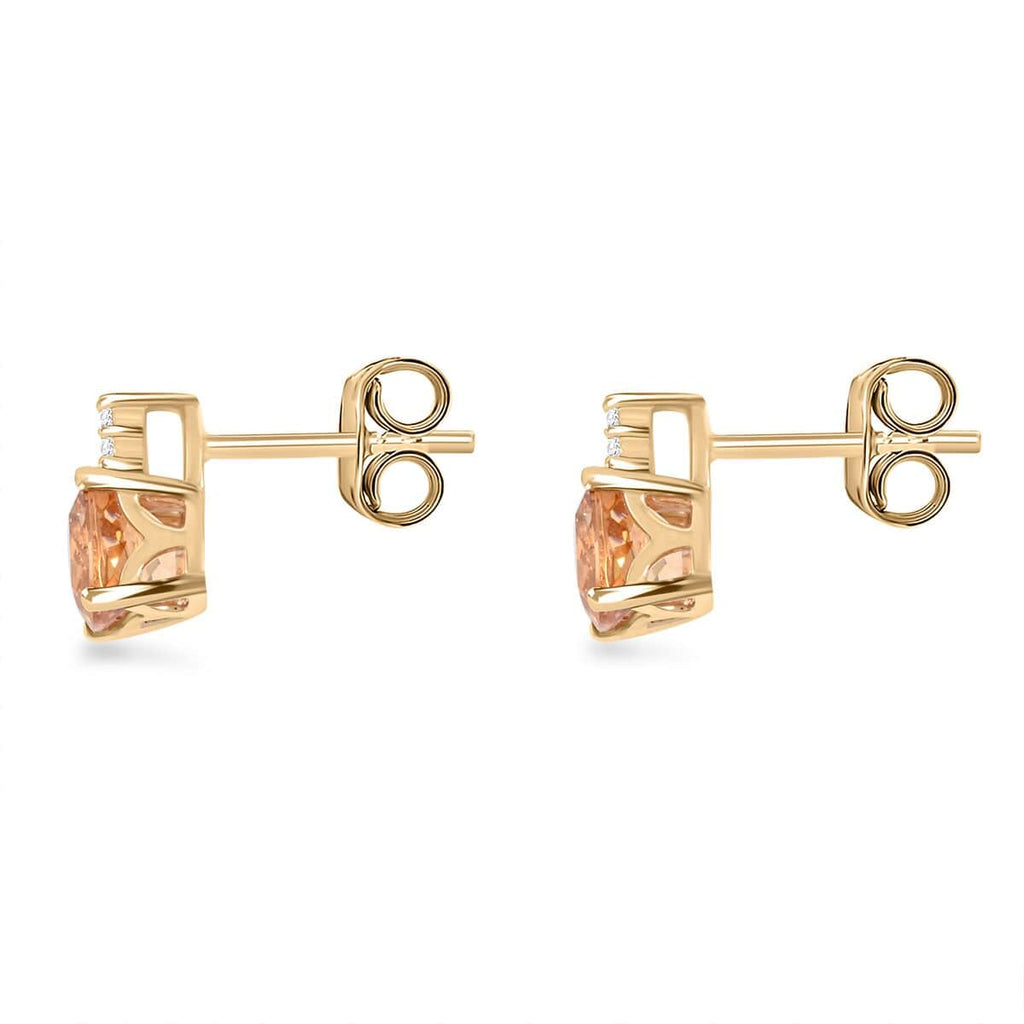 AAA Kaiserlicher Topas, Weißer Diamant AGI zertifiziert Ohrringe 417 Gold ca. 1.59 ct