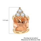AAA Kaiserlicher Topas, Weißer Diamant AGI zertifiziert Ohrringe 417 Gold ca. 1.59 ct