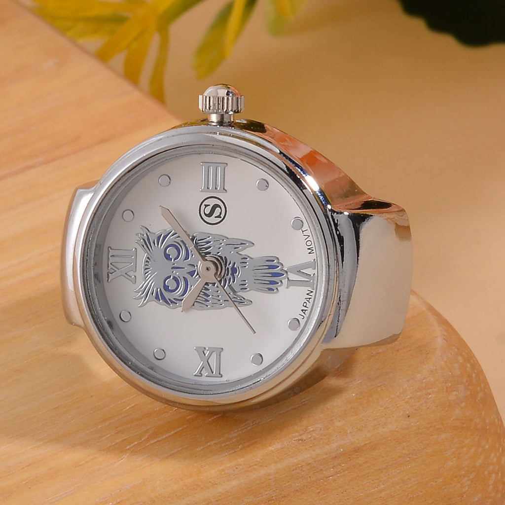 STRADA - Japanisches Uhrwerk, flexibles Ring-Uhr, Reiner Edelstahl
