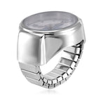 STRADA - Japanisches Uhrwerk, flexibles Ring-Uhr, Reiner Edelstahl