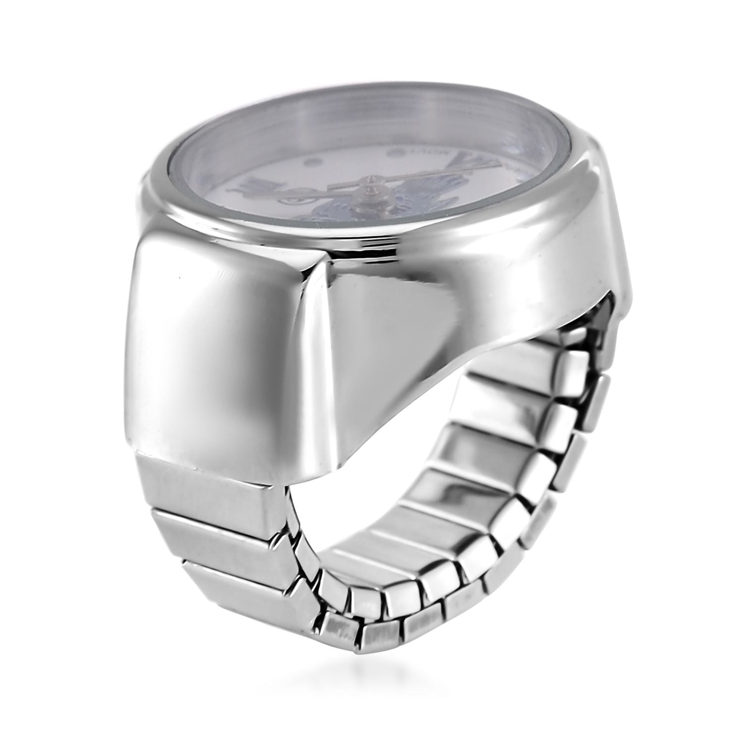 STRADA - Japanisches Uhrwerk, flexibles Ring-Uhr, Reiner Edelstahl