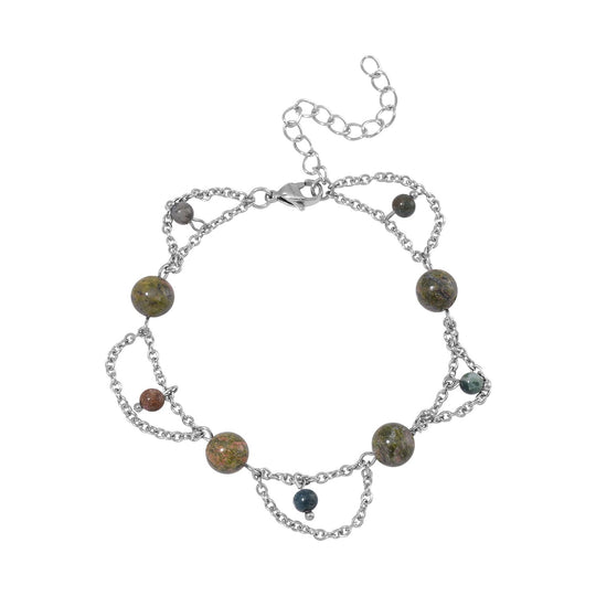 Tigerauge Armband ca. 19 cm 316L Edelstahl ca. 20.00 ct