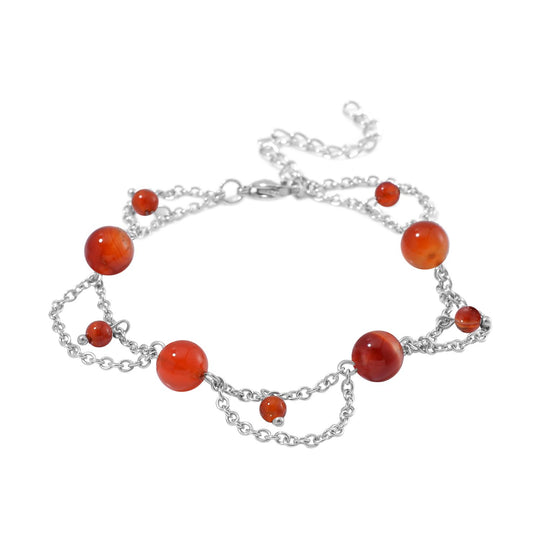 Tigerauge Armband ca. 19 cm 316L Edelstahl ca. 20.00 ct