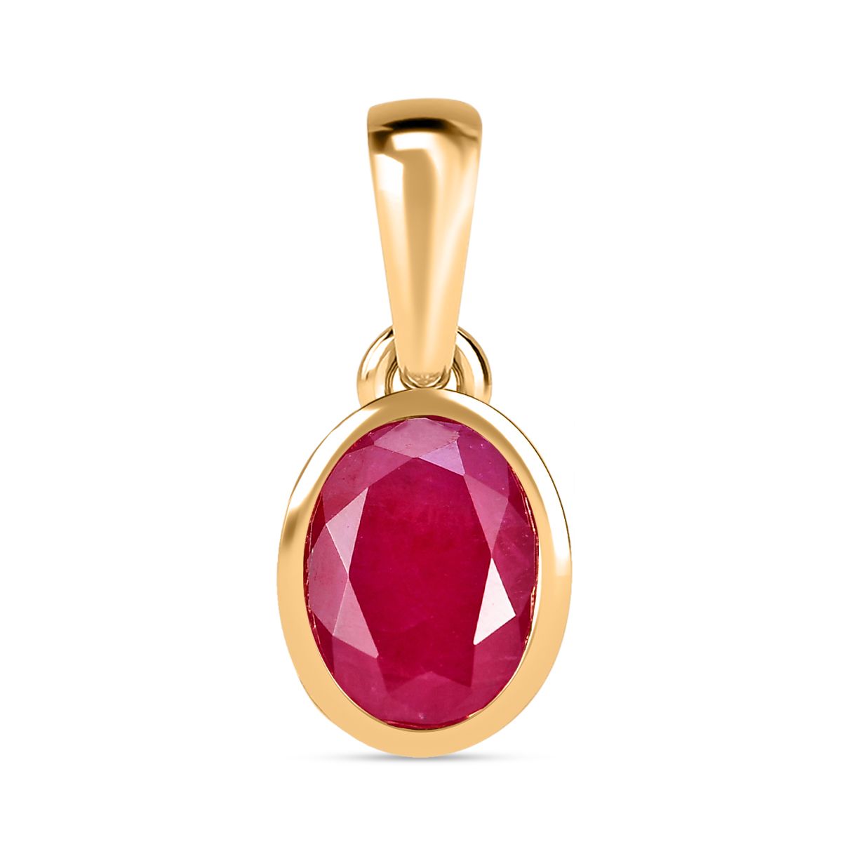 Montepuez-Rubin Anhänger 925 Silber 750 Gelbgold Vermeil ca. 2.66 ct