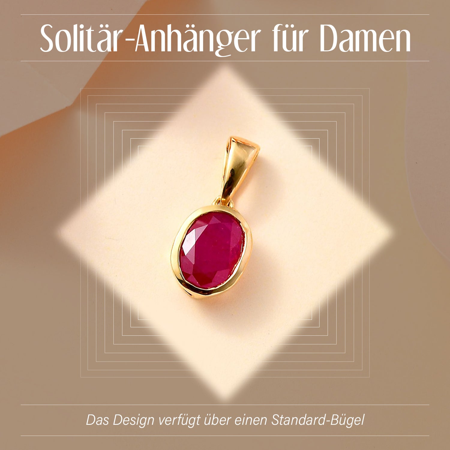 Montepuez-Rubin Anhänger 925 Silber 750 Gelbgold Vermeil ca. 2.66 ct