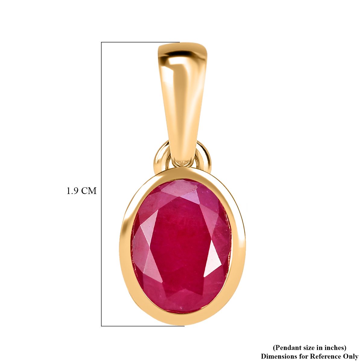 Montepuez-Rubin Anhänger 925 Silber 750 Gelbgold Vermeil ca. 2.66 ct