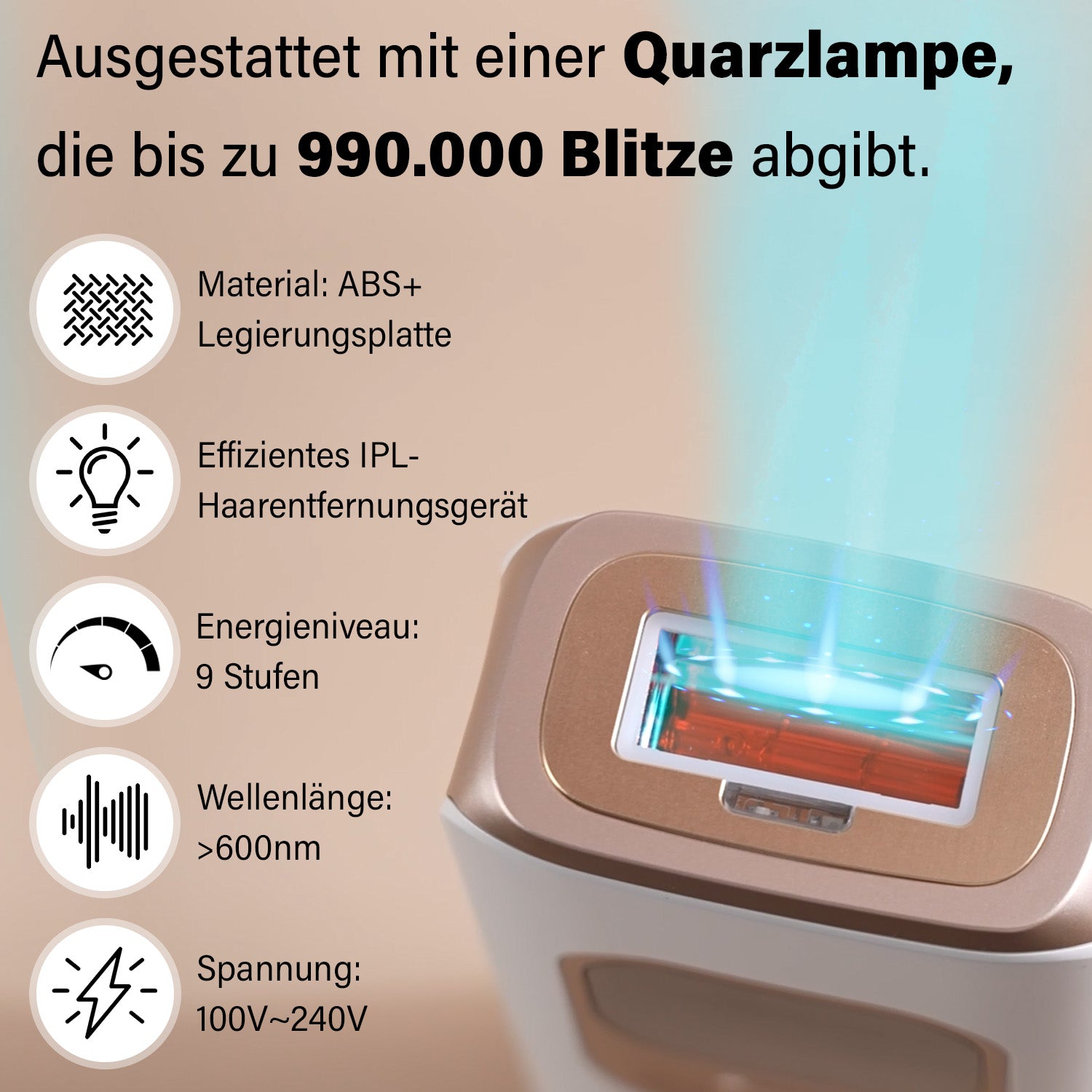 Seidenweich Haarentfernungsgerät zur dauerhaft sichtbaren Haarentfernung, mit modernster IPL-Technologie, inkl. Zubehör