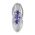 Tansanit, Weißer Diamant Anhänger 925 Silber rhodiniert ca. 0.68 ct