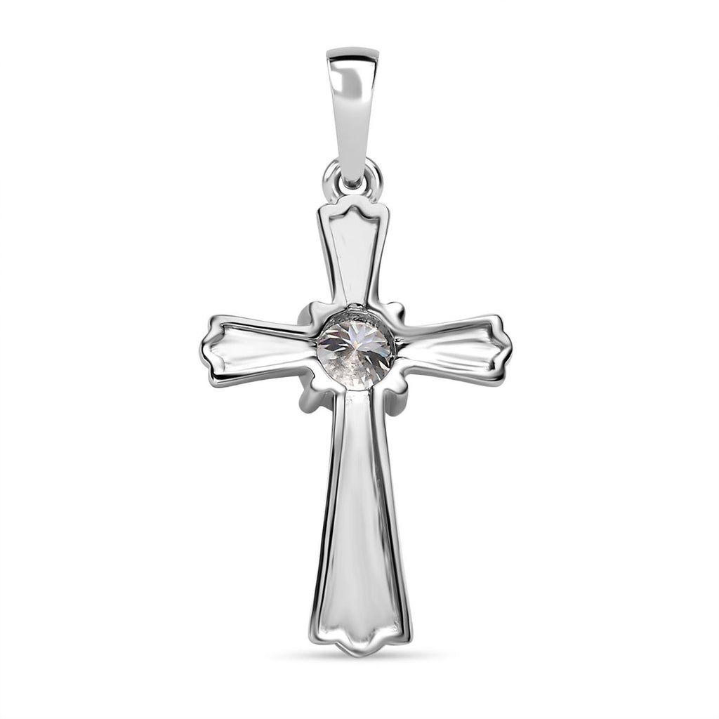 120 Facetten Moissanit Anhänger 925 Silber rhodiniert ca. 0.45 ct
