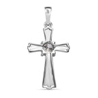 120 Facetten Moissanit Anhänger 925 Silber rhodiniert ca. 0.45 ct