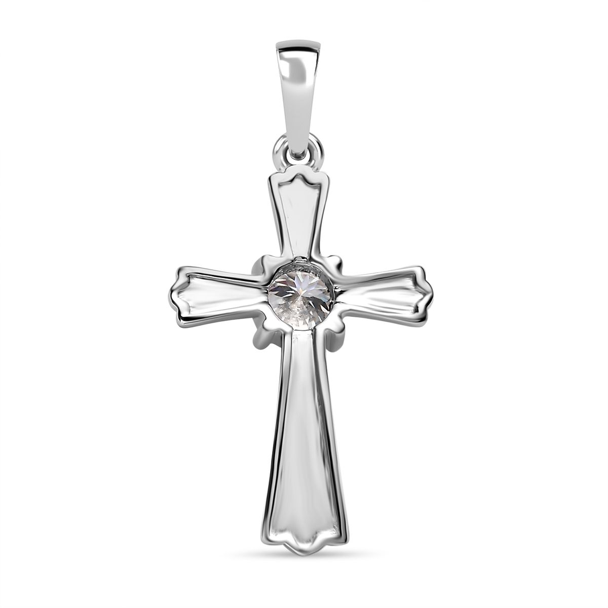120 Facetten Moissanit Anhänger 925 Silber rhodiniert ca. 0.45 ct