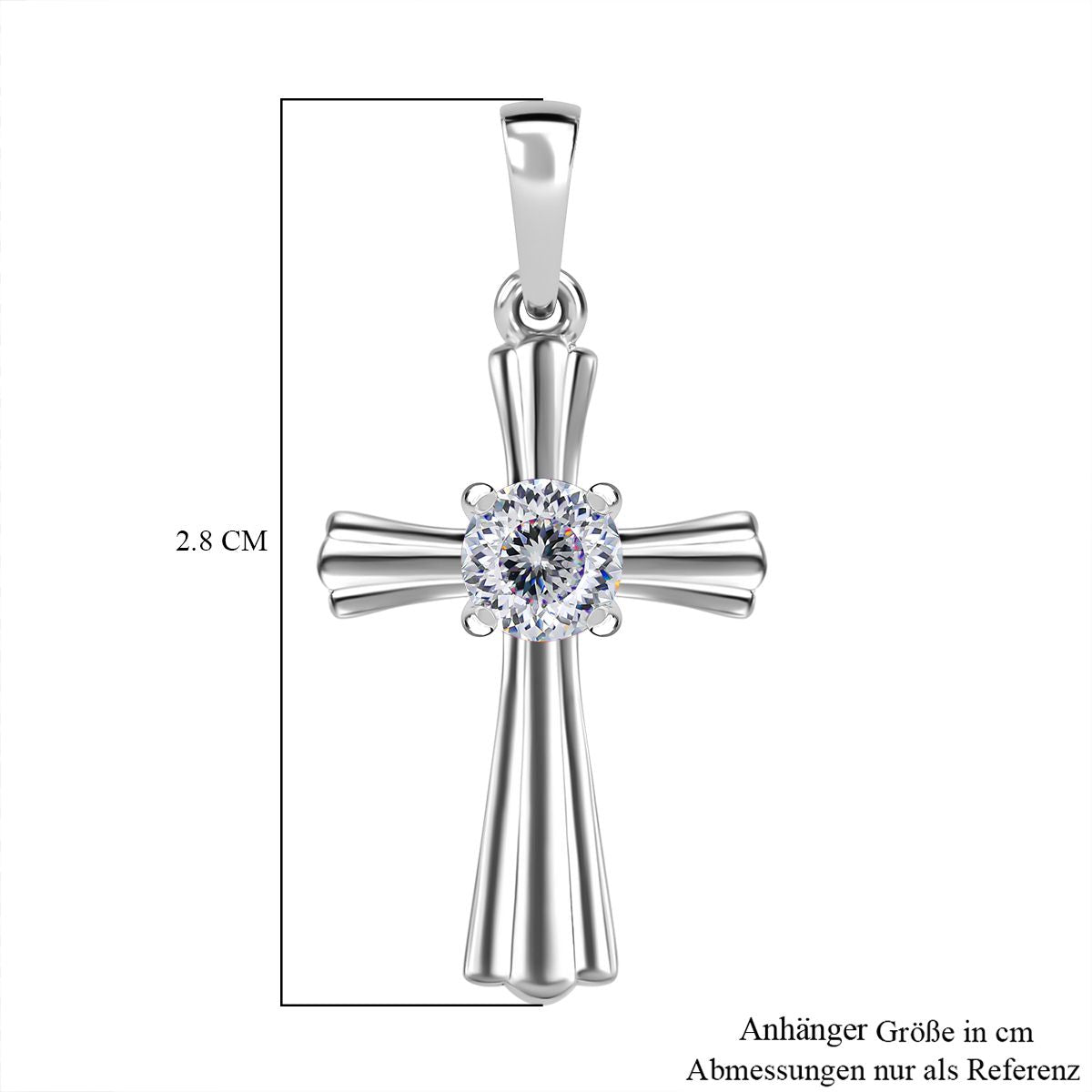120 Facetten Moissanit Anhänger 925 Silber rhodiniert ca. 0.45 ct