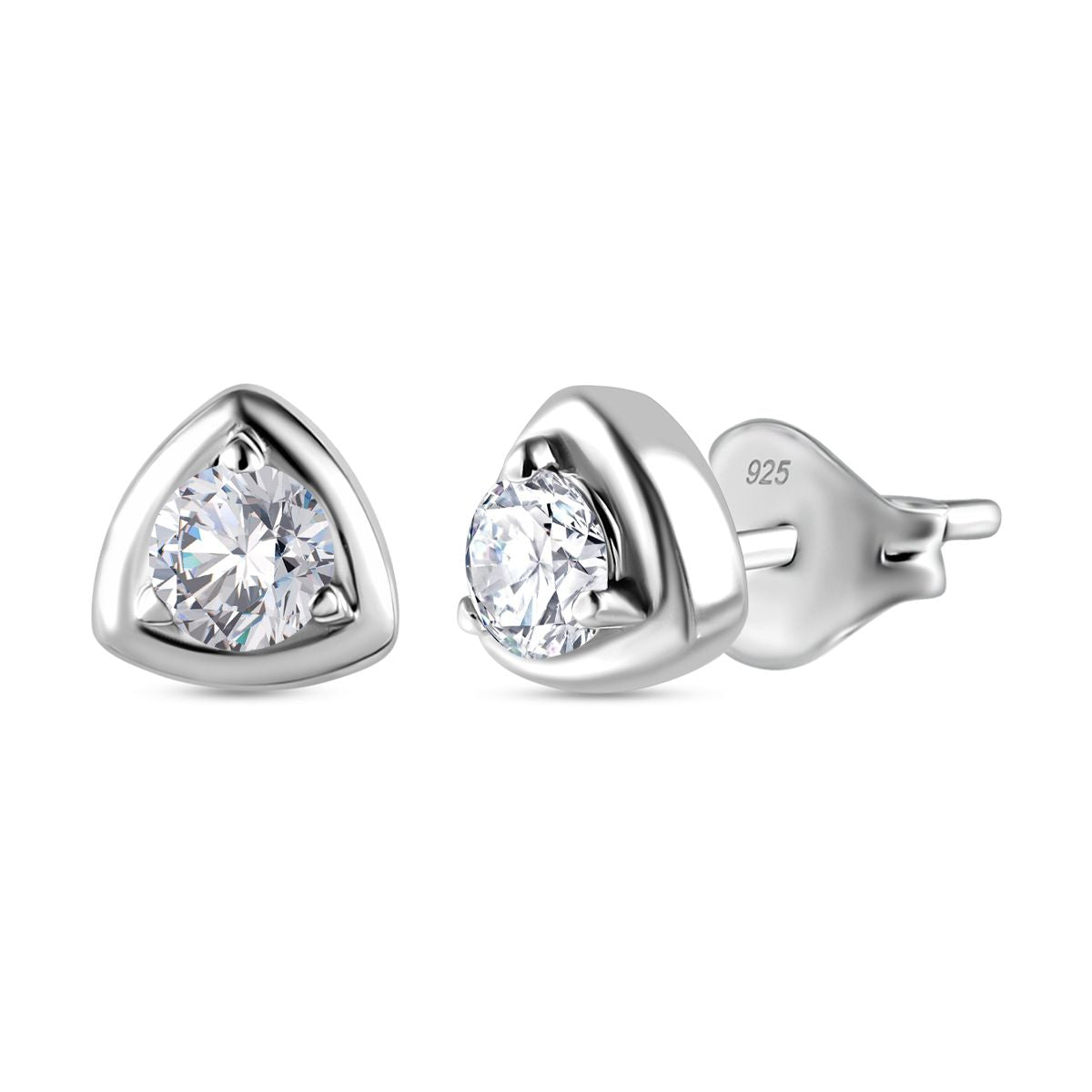 Moissanit Ohrringe 925 Silber platiniert ca. 0.44 ct