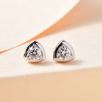 Moissanit Ohrringe 925 Silber platiniert ca. 0.44 ct