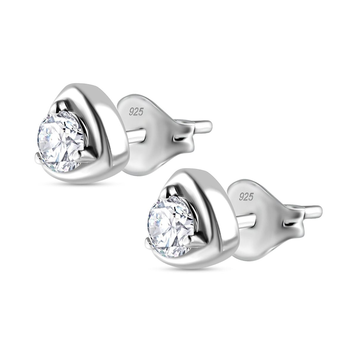 Moissanit Ohrringe 925 Silber platiniert ca. 0.44 ct