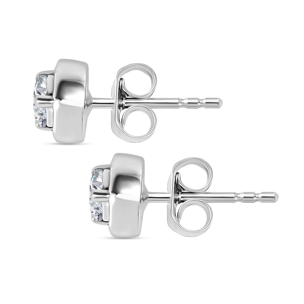 Moissanit Ohrringe 925 Silber platiniert ca. 0.44 ct