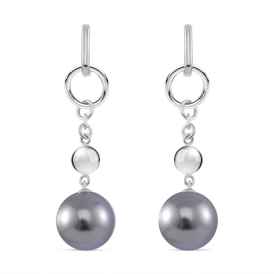 Sleeping Beauty Türkis farbe Muschelperle Ohrringe 925 Silber 750 Gelbgold Vermeil