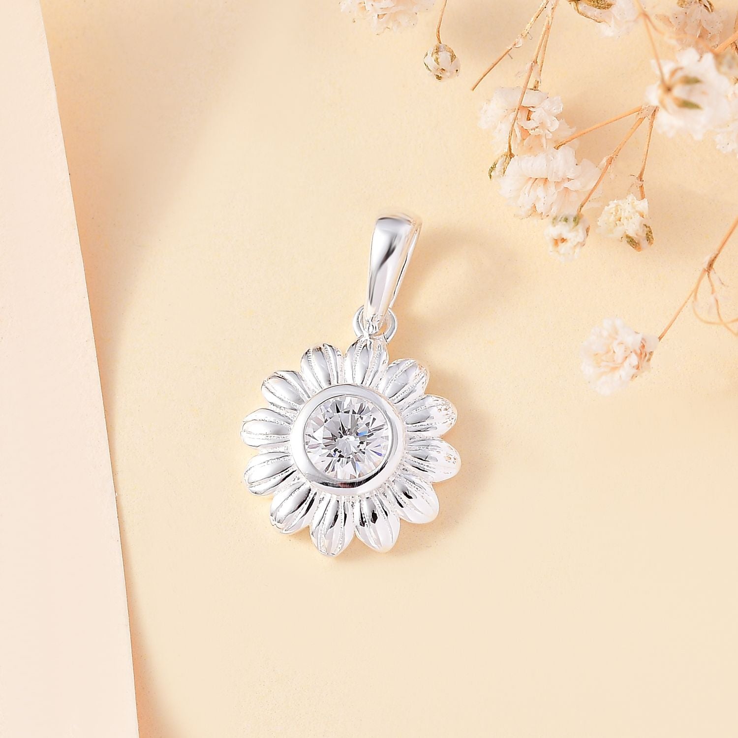 Weißer Zirkonia Anhänger 925 Silber