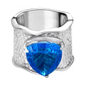 Karibik Quarz Ring Edelstahl (Größe 17.00) ca. 5,79 ct