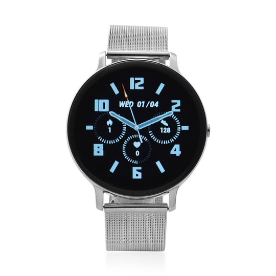 Eleganz Mesh HiWatch Plus, Silber und Gold, Smartwatch mit Dual-Modus Bluetooth, 1,28 IPS Display und Wassergeschütztes Design