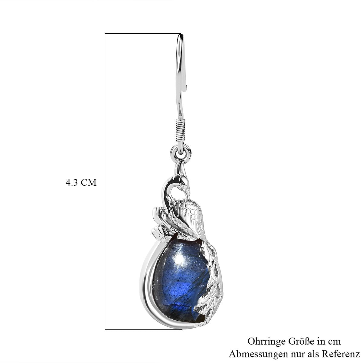 AAA Labradorit Ohrringe 925 Silber rhodiniert ca. 12.30 ct