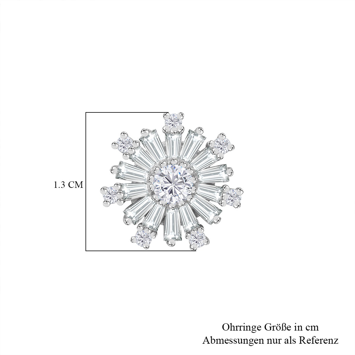 Weißer Zirkonia Ohrringe 925 Silber rhodiniert ca. 2.86 ct